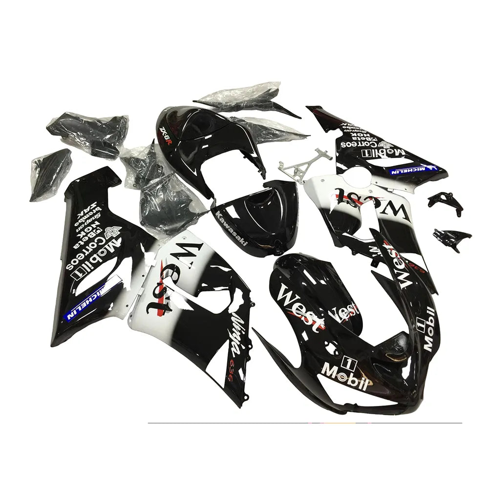Kawasaki ZX-6R / 636 2005-2006 WEST Edition B full fairing kit set view