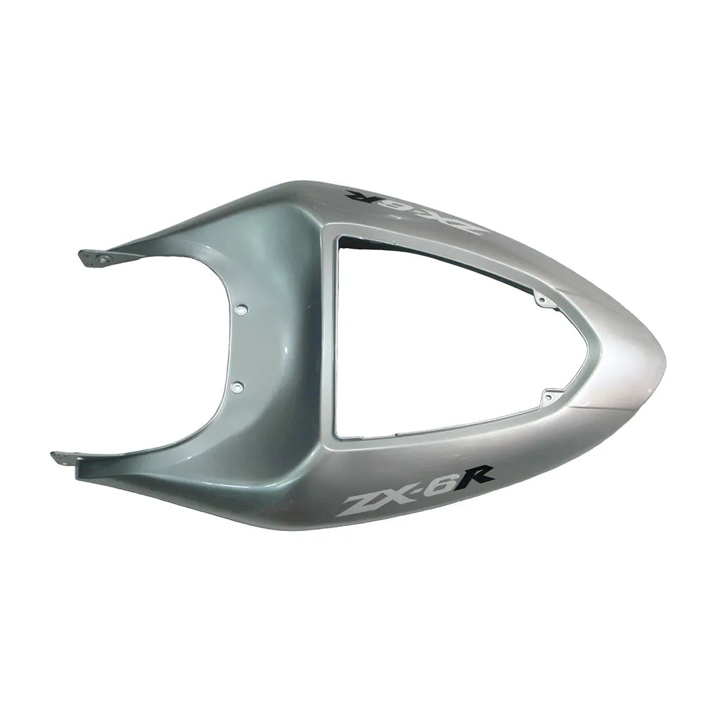 Kawasaki ZX-6R / 636 2005-2006 Matte Black and Silver tail section fairing detail view 16