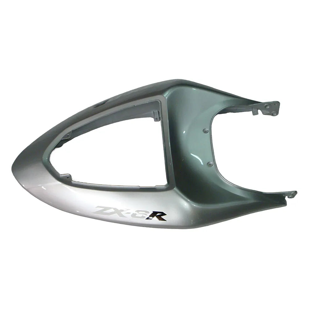 Kawasaki ZX-6R / 636 2005-2006 Matte Black and Silver tail section fairing detail view 17