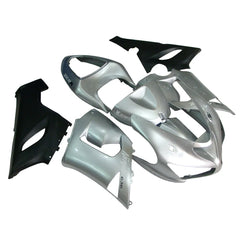 Kawasaki ZX-6R / 636 2005-2006 Matte Black and Silver fairing kit left side view