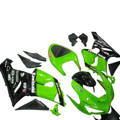 Kawasaki ZX-6R / 636 2005-2006 OEM Graphic Style Green and Black No 14 fairing kit left side view