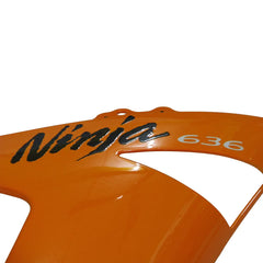 Kawasaki ZX-6R / 636 2005-2006 Orange and Black tail section fairing detail view 1