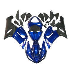 Kawasaki ZX-6R / 636 2005-2006 Black and Blue A full fairing kit set view