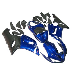 Kawasaki ZX-6R / 636 2005-2006 Black and Blue A fairing kit front view