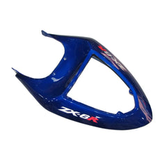 Kawasaki ZX-6R / 636 2005-2006 Black and Blue A tail section fairing detail view 2