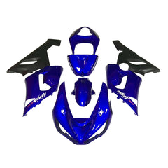 Kawasaki ZX-6R / 636 2005-2006 Black and Blue B fairing kit front view