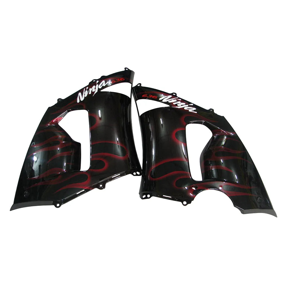 Kawasaki ZX-6R / 636 2005-2006 Red Flame tail section fairing detail view 5