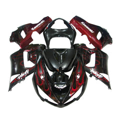 Kawasaki ZX-6R / 636 2005-2006 Red Flame tail section fairing side view