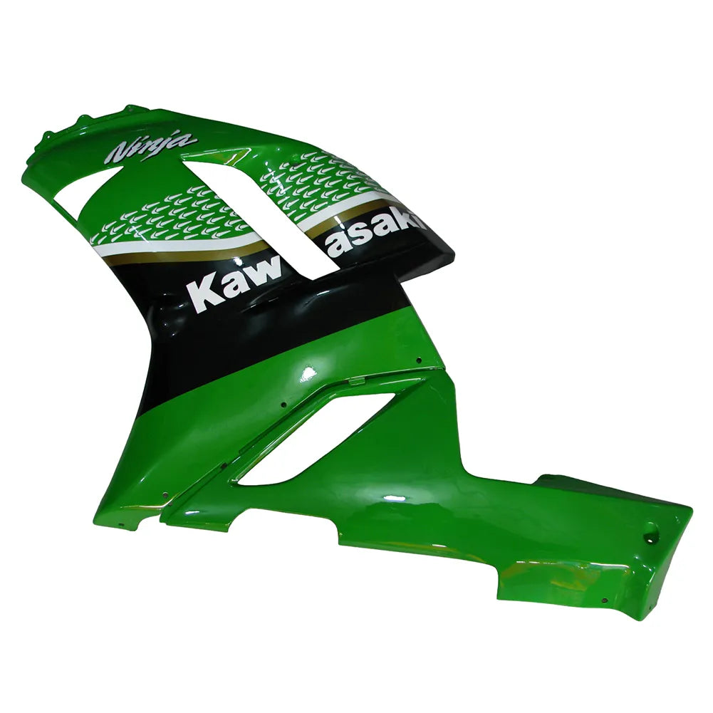 Kawasaki ZX-6R / 636 2007-2008 Green, Black, and White Raindrop Edition tail section fairing rear view