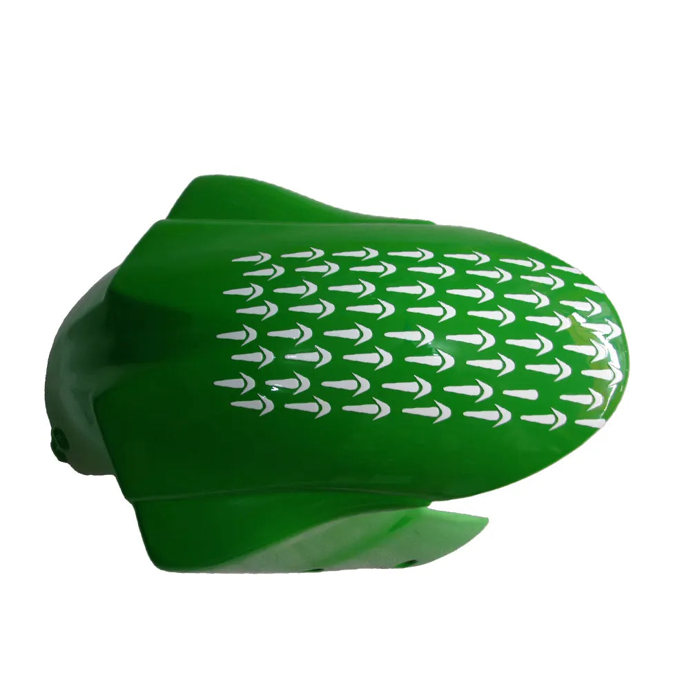 Kawasaki ZX-6R / 636 2007-2008 Green, Black, and White Raindrop Edition tail section fairing detail view 1