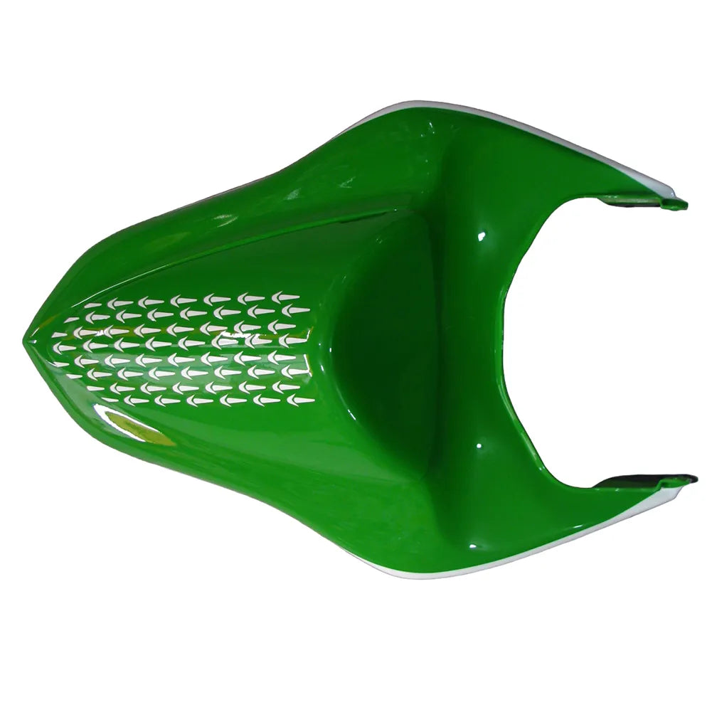 Kawasaki ZX-6R / 636 2007-2008 Green, Black, and White Raindrop Edition tail section fairing detail view 6