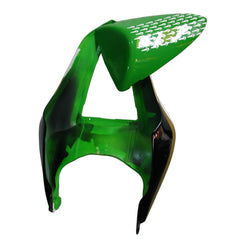 Kawasaki ZX-6R / 636 2007-2008 Green, Black, and White Raindrop Edition tail section fairing detail view 7