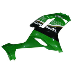 Kawasaki ZX-6R / 636 2007-2008 Green, Black, and White Raindrop Edition tail section fairing side view