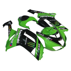 Kawasaki ZX-6R / 636 2007-2008 Green, Black, and Green Monster Edition A full fairing kit set view