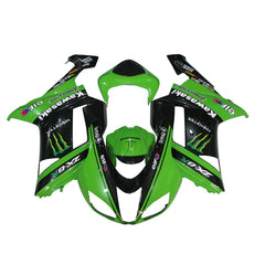Kawasaki ZX-6R / 636 2007-2008 Green, Black, and Green Monster Edition A fairing kit front view