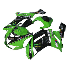 Kawasaki ZX-6R / 636 2007-2008 Green, Black, and Green Monster Edition A fairing kit left side view