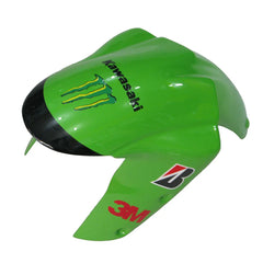 Kawasaki ZX-6R / 636 2007-2008 Green, Black, and Green Monster Edition A tail section fairing detail view 3