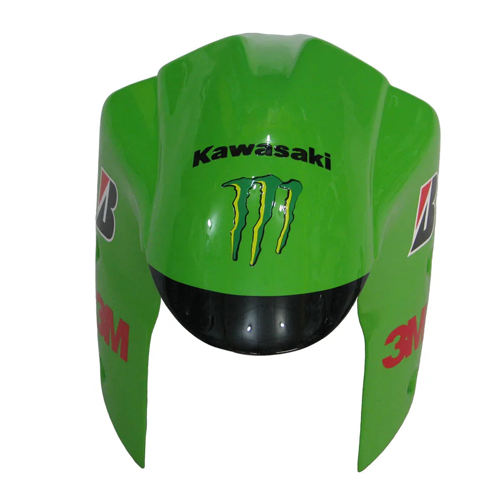Kawasaki ZX-6R / 636 2007-2008 Green, Black, and Green Monster Edition A tail section fairing detail view 4