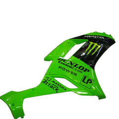 Kawasaki ZX-6R / 636 2007-2008 Green, Black, and Green Monster Edition C tail section fairing side view