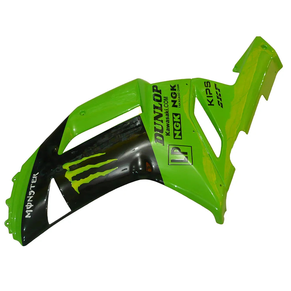 Kawasaki ZX-6R / 636 2007-2008 Green, Black, and Green Monster Edition D tail section fairing detail view 2