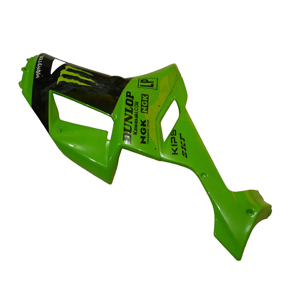 Kawasaki ZX-6R / 636 2007-2008 Green, Black, and Green Monster Edition D tail section fairing detail view 5