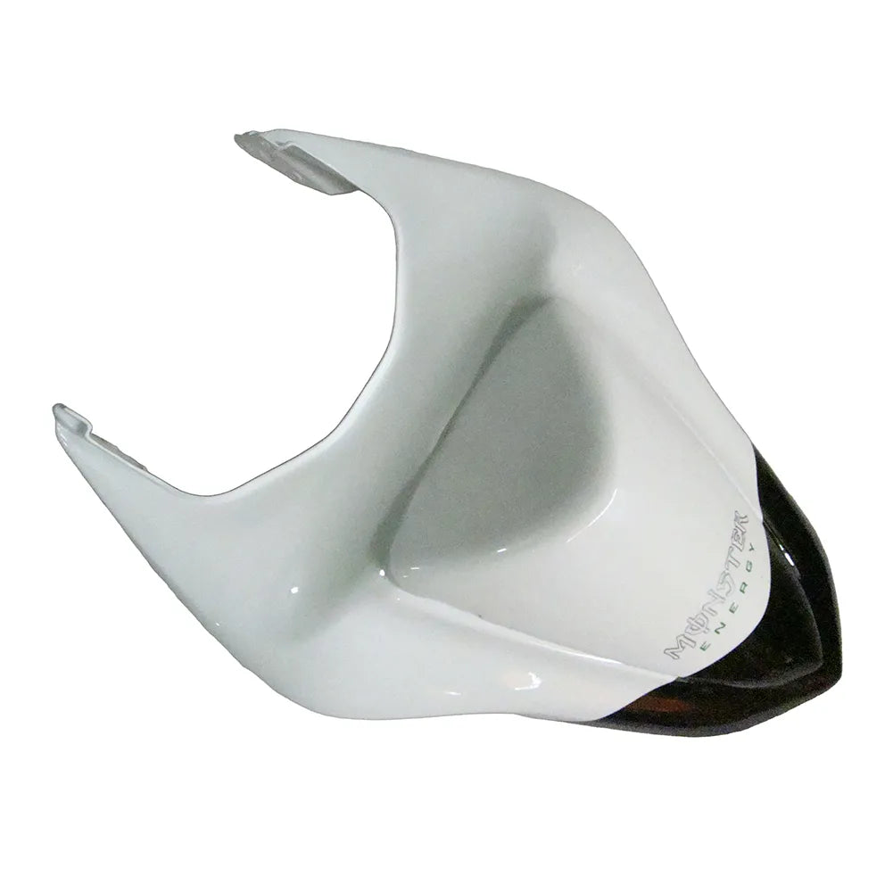 Kawasaki ZX-6R / 636 2007-2008 Black, White, and Green Monster Edition tail section fairing detail view 5