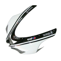 Kawasaki ZX-6R / 636 2007-2008 Black, White, and Green Monster Edition tail section fairing detail view 2