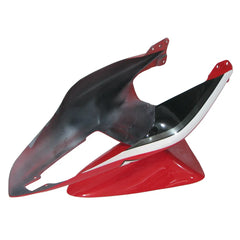 Kawasaki ZX-6R / 636 2007-2008 Black, Red, and White Raindrop Edition tail section fairing detail view 6