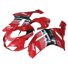 Kawasaki ZX-6R / 636 2007-2008 Black, Red, and White Raindrop Edition full fairing kit set view