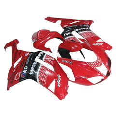 Kawasaki ZX-6R / 636 2007-2008 Black, Red, and White Raindrop Edition fairing kit left side view