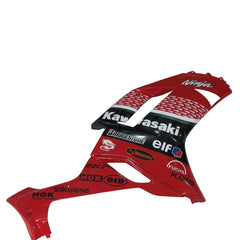 Kawasaki ZX-6R / 636 2007-2008 Black, Red, and White Raindrop Edition tail section fairing side view