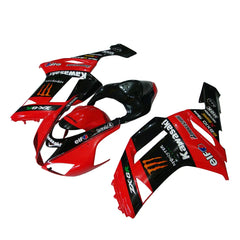 Kawasaki ZX-6R / 636 2007-2008 Black, Red, and Orange Monster Edition fairing kit left side view