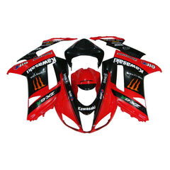 Kawasaki ZX-6R / 636 2007-2008 Black, Red, and Orange Monster Edition tail section fairing rear view