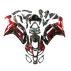 Kawasaki ZX-6R / 636 2007-2008 Black and Red Flame A Fairing Kit with Logos