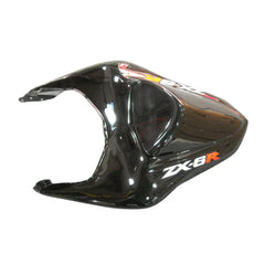 Kawasaki ZX-6R / 636 2007-2008 Black and Red Flame A with Logos tail section fairing side view