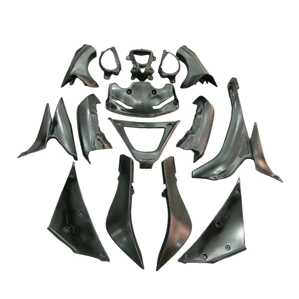 Kawasaki ZX-6R / 636 2007-2008 Black and Red Flame A with Logos tail section fairing detail view 3