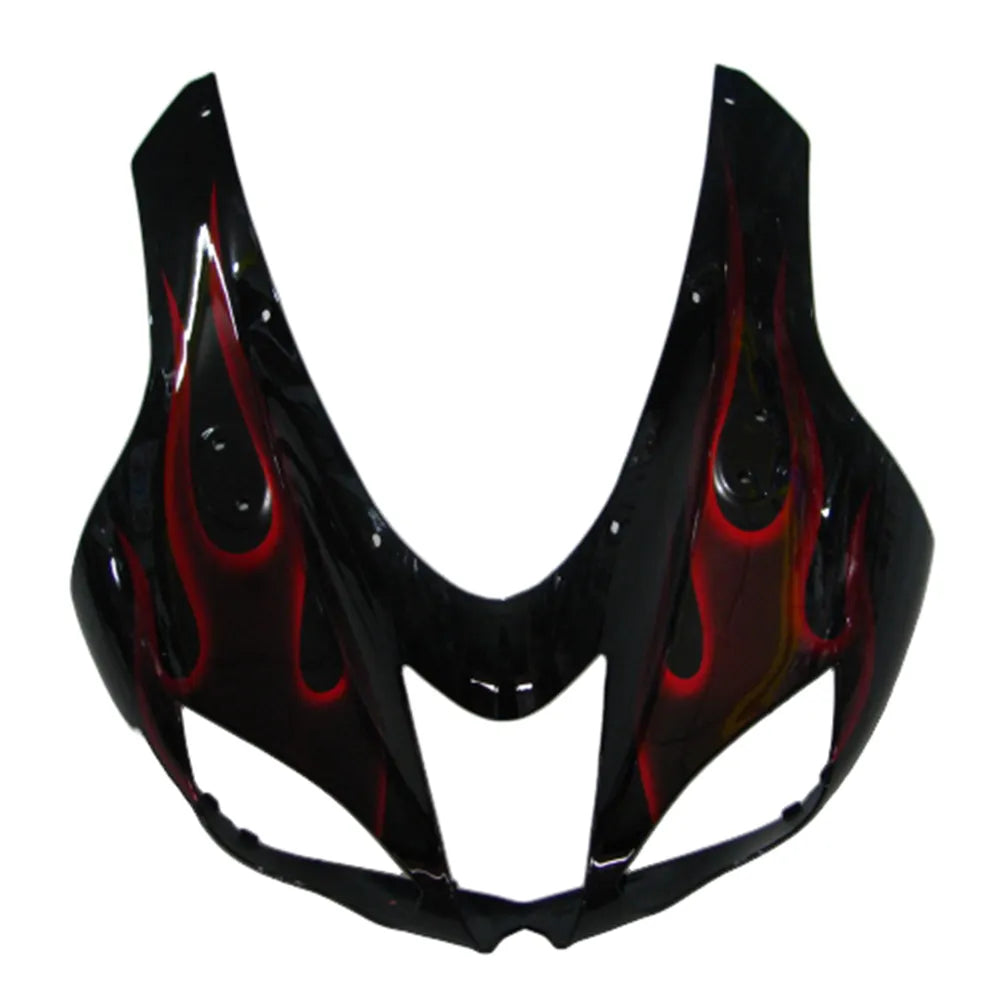 Kawasaki ZX-6R / 636 2007-2008 Black and Red Flame B with Logos tail section fairing detail view 5