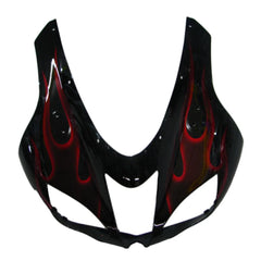 Kawasaki ZX-6R / 636 2007-2008 Black and Red Flame B with Logos tail section fairing detail view 5