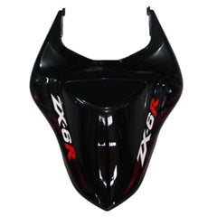 Kawasaki ZX-6R / 636 2007-2008 Black and Red Flame B with Logos tail section fairing detail view 7