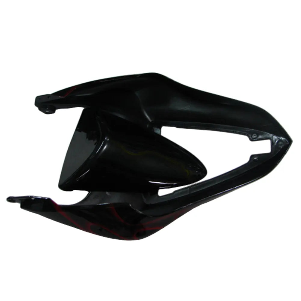 Kawasaki ZX-6R / 636 2007-2008 Black and Red Flame B with Logos tail section fairing detail view 9