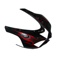 Kawasaki ZX-6R / 636 2007-2008 Black and Red Flame B with Logos tail section fairing detail view 6