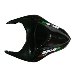 Kawasaki ZX-6R / 636 2007-2008 Black and Green Monster Edition with Logos tail section fairing detail view 9