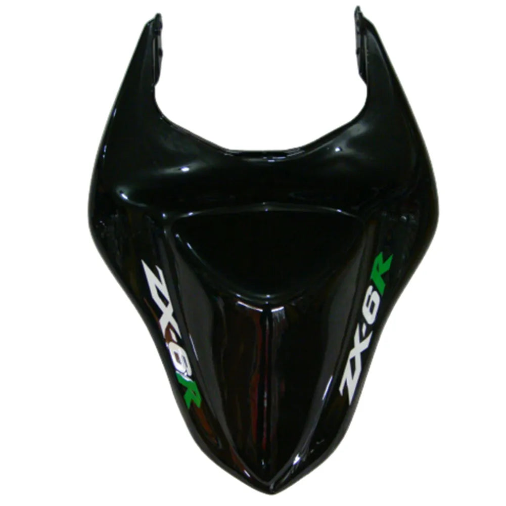 Kawasaki ZX-6R / 636 2007-2008 Black and Green Monster Edition with Logos tail section fairing detail view 8