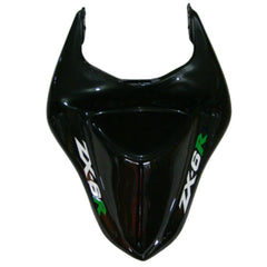 Kawasaki ZX-6R / 636 2007-2008 Black and Green Monster Edition with Logos tail section fairing detail view 8