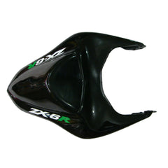 Kawasaki ZX-6R / 636 2007-2008 Black and Green Monster Edition with Logos tail section fairing detail view 10