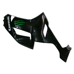 Kawasaki ZX-6R / 636 2007-2008 Black and Green Monster Edition with Logos tail section fairing detail view 2