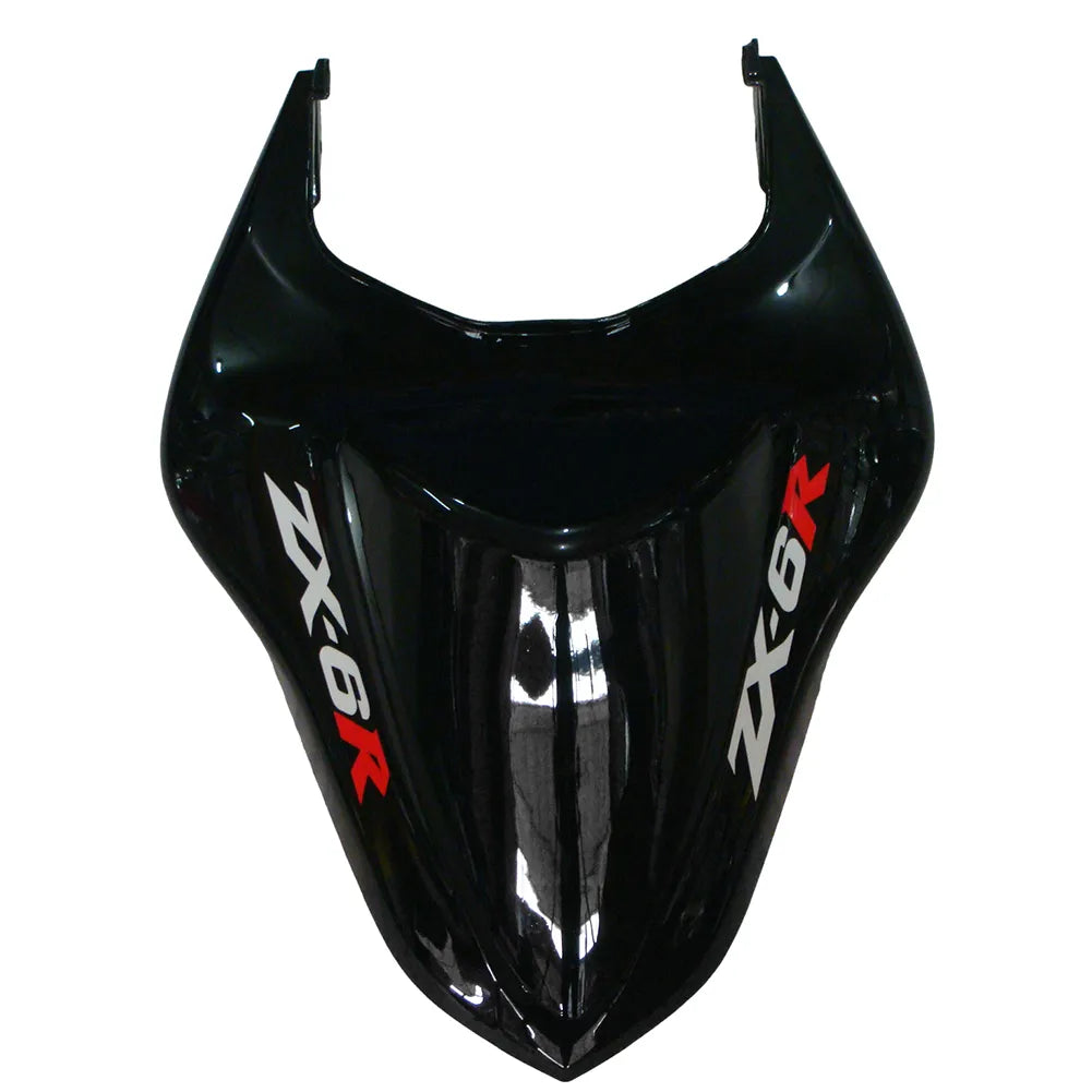 Kawasaki ZX-6R / 636 2007-2008 Matte Black and Black tail section fairing detail view 6