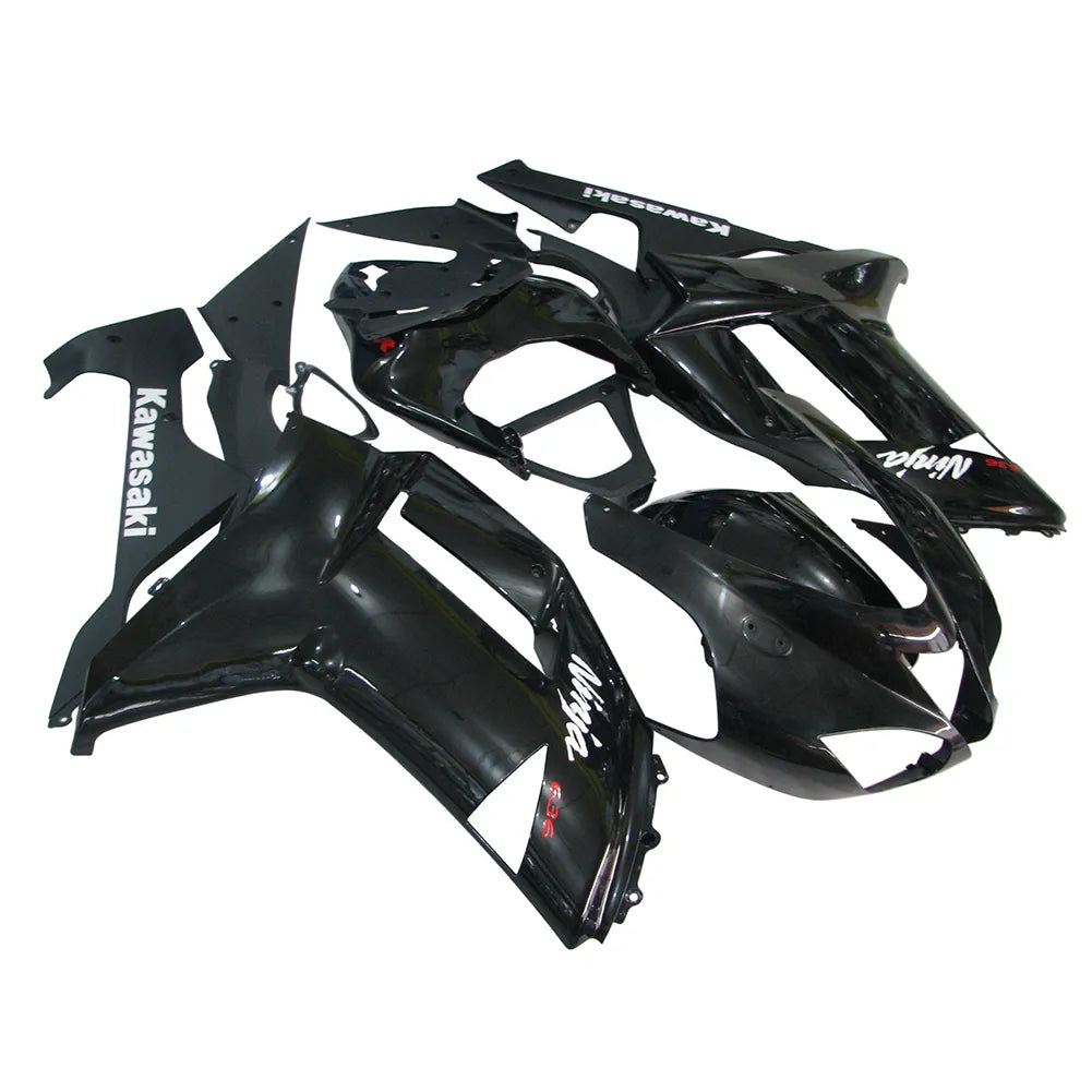 Kawasaki ZX-6R / 636 2007-2008 Matte Black and Black tail section fairing detail view 1