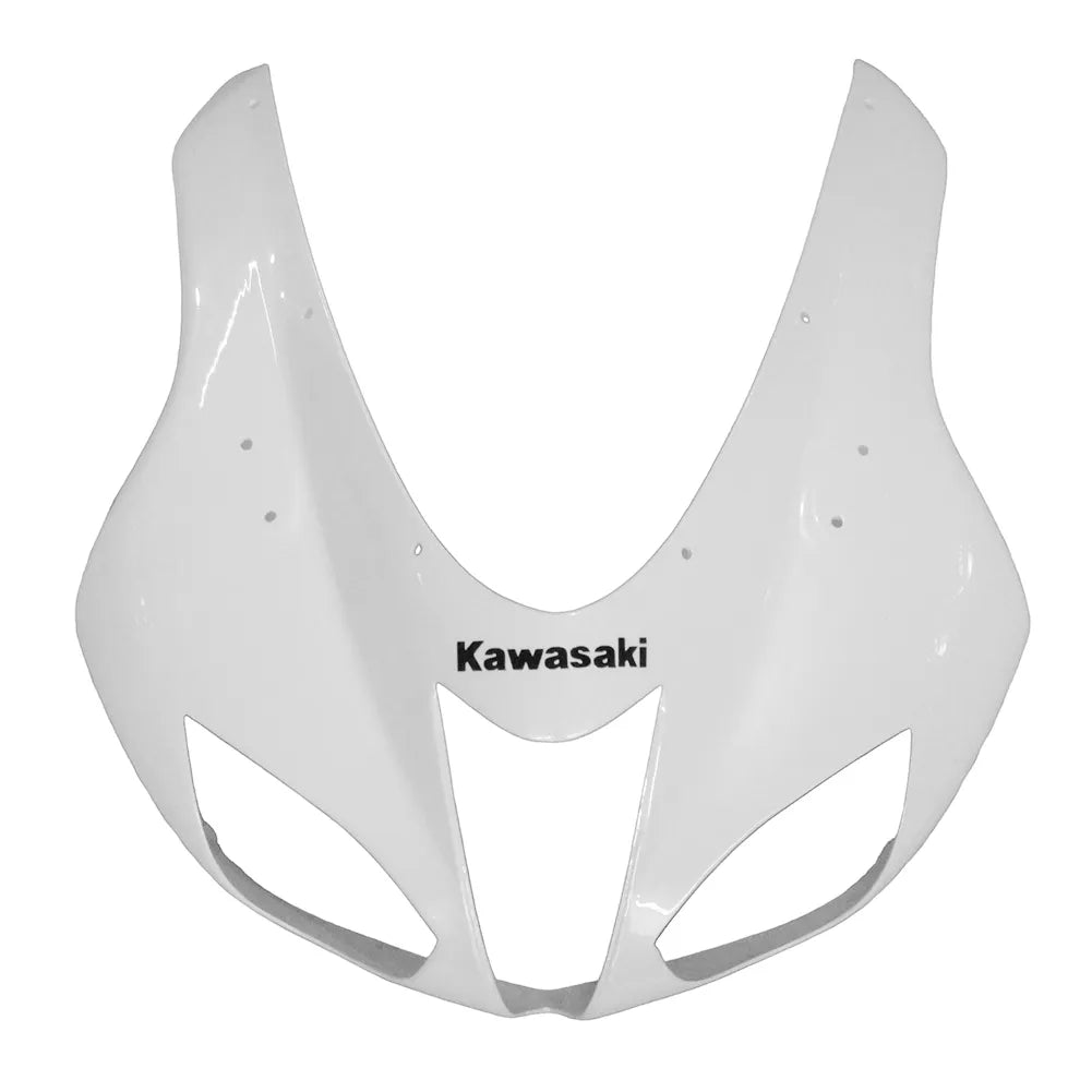 Kawasaki ZX-6R / 636 2007-2008 Pearl White with Logos tail section fairing detail view 1