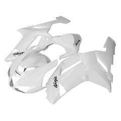 Kawasaki ZX-6R / 636 2007-2008 Pearl White with Logos full fairing kit set view